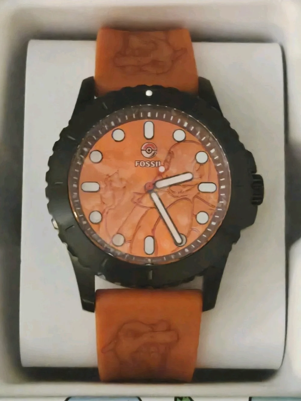 Pokémon Center x Fossil Charmander Orange Watch FS5957 Brand New Sealed Box